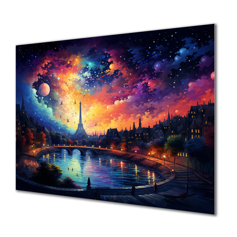 «Paris Starry Night Skies - Vangogh», art mural en métal MT136114, H 30 po x l 40 po x P 1,5 po