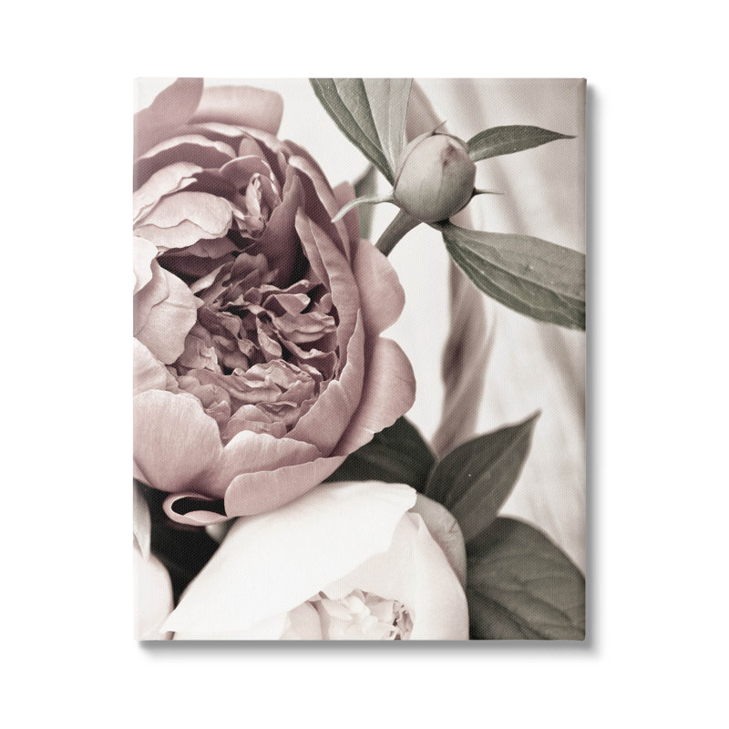 Pivoine en fleurs, giclée par Malerifabrikken, H 20 po x l 16 po x P 1,5 po, Toile tendue