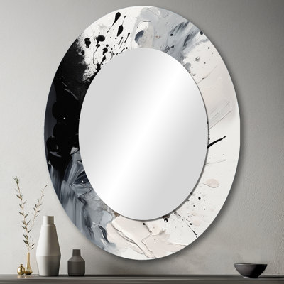 Miroir mural moderne noir texturé Splash Paint Art IV