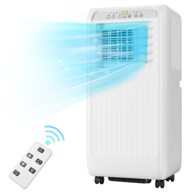 8000 BTU Portable Air Conditioner 3-in-1 Cools 350 Sq Ft Dehumidifier Fan 24H Timer Sleep Mode Remote Control 4 Wheels Window Kit
