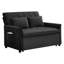 Canapé-lit convertible en velours de 128 cm avec lit gigogne et rangement latéral-1641304987