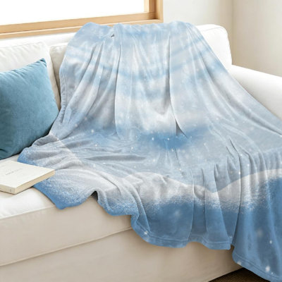 Jeté en molleton bleu flanelle ultra doux