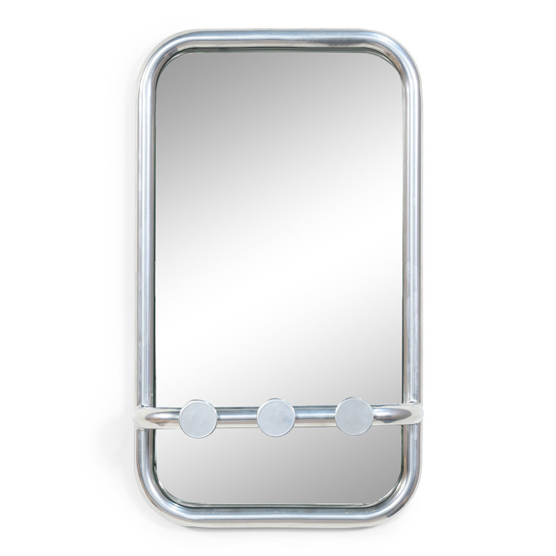 Retro Steel Rectangle Mirror, Chrome