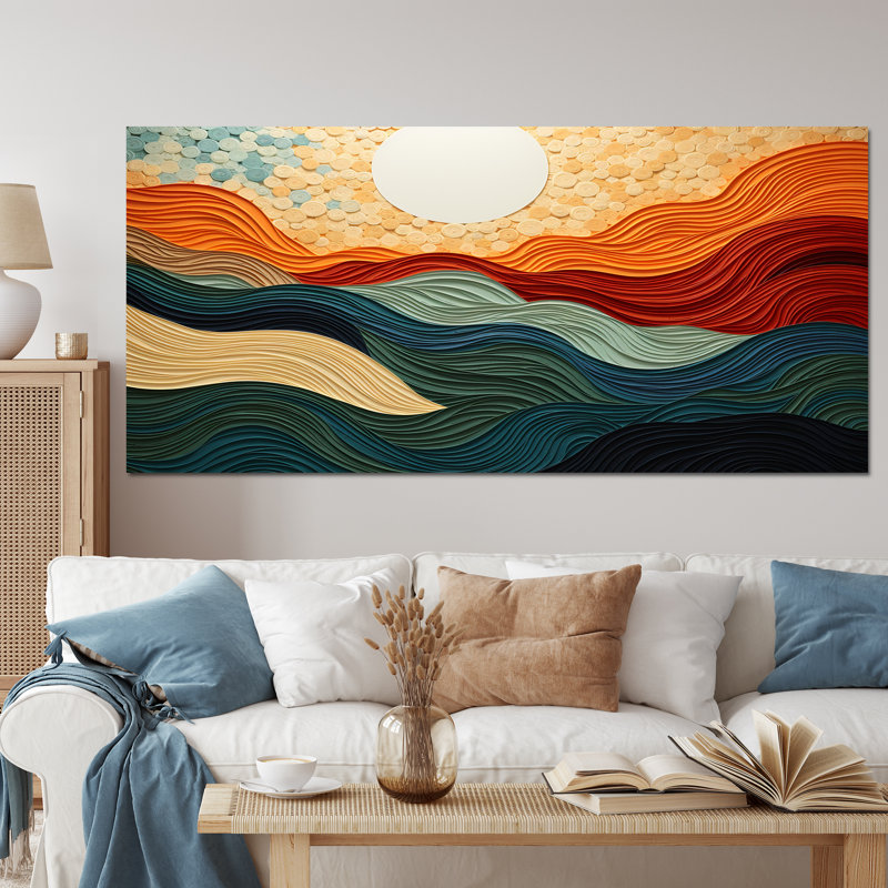 «Desert Sands Abstract», art mural sur toile, Toile tendue, H 28 po x l 60 po x P 1,5 po