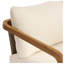 Fauteuil club d'extérieur en bois d'acacia avec dossier en osier PE et structure résistante aux rayons UV, coussin crème