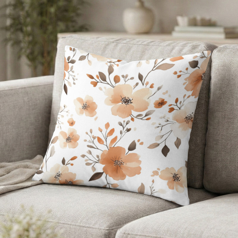 Coussin Floral, H 18 po x l 18 po
