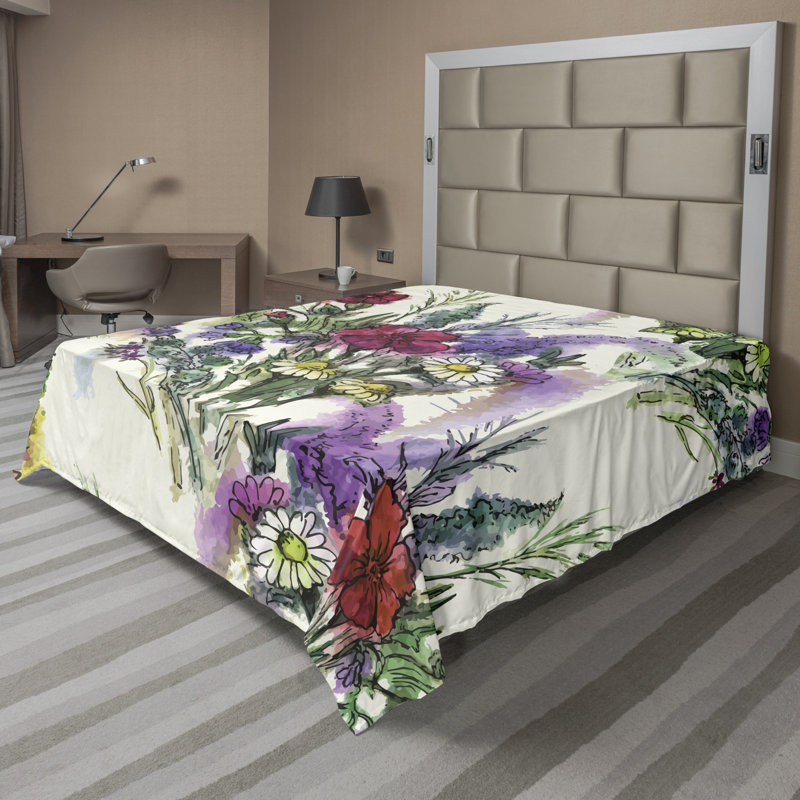 Microfiber No Pattern And Not Solid Color Flat Sheet, Full Flat Sheet