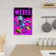Pop Art Roller Robot Energetic Retro Vibrant Wall Art Print 1 Piece Wrapped Canvas Wall Art-1447302758