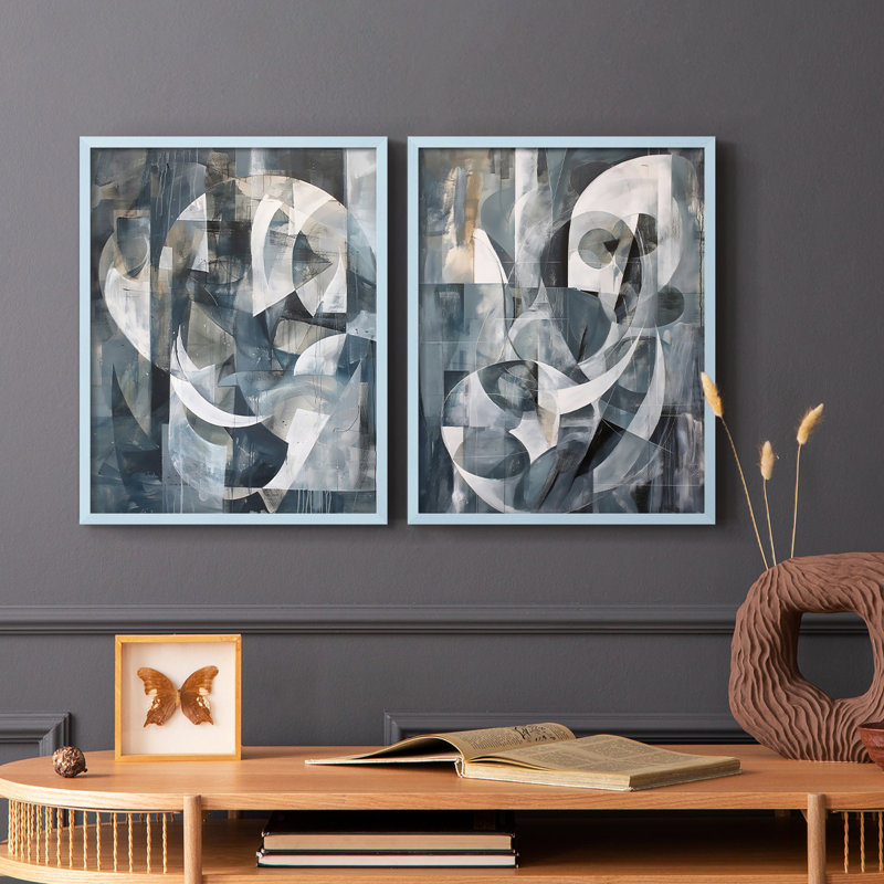 ABSTRACT Series CDLxxxxi - Impression encadrée de qualité supérieure - prête à être accrochée - aucun clou requis - aucun clou requis