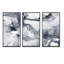 Abstrait noir et blanc - ensemble d'art moderne sur toile encadrée moderne de 3-819745480-807484796