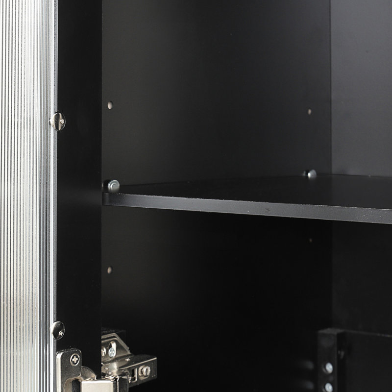 Meuble-lavabo avec lavabo, meuble-lavabo avec deux tiroirs et porte, Noir