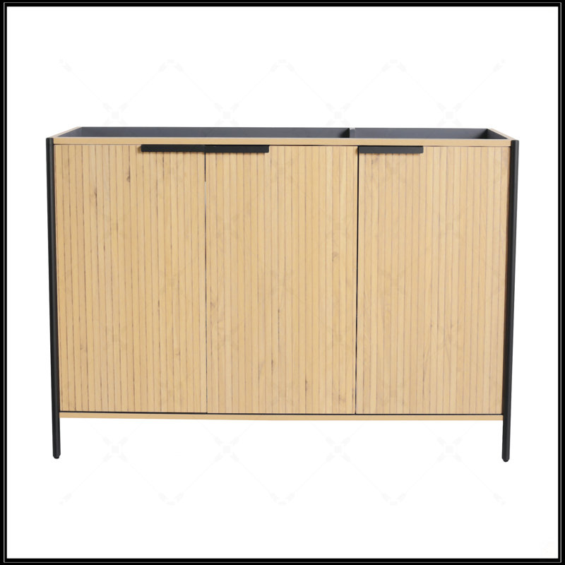 Meuble-lavabo autoportant avec rangement spacieux et porte à fermeture en douceur, sans lavabo, parfait pour les salles de bain modernes