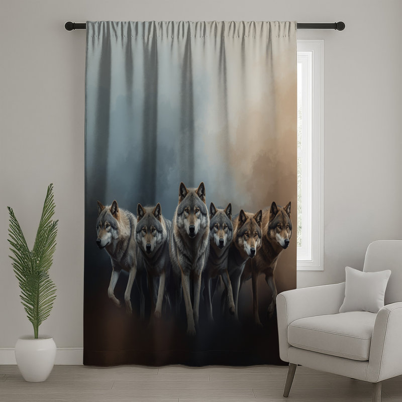 Ensemble de rideaux loup et voilage loup, 50" x 80" - 1 Panel, Blockout