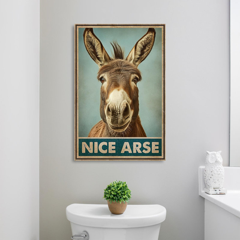 Donkey Nice Ass 4 - 1 pièce, impression sur toile tendue, H 14 po x l 11 po x P 1,25 po