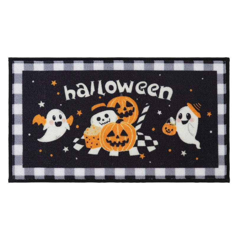 Tapis de porte d'Halloween, Gris foncé