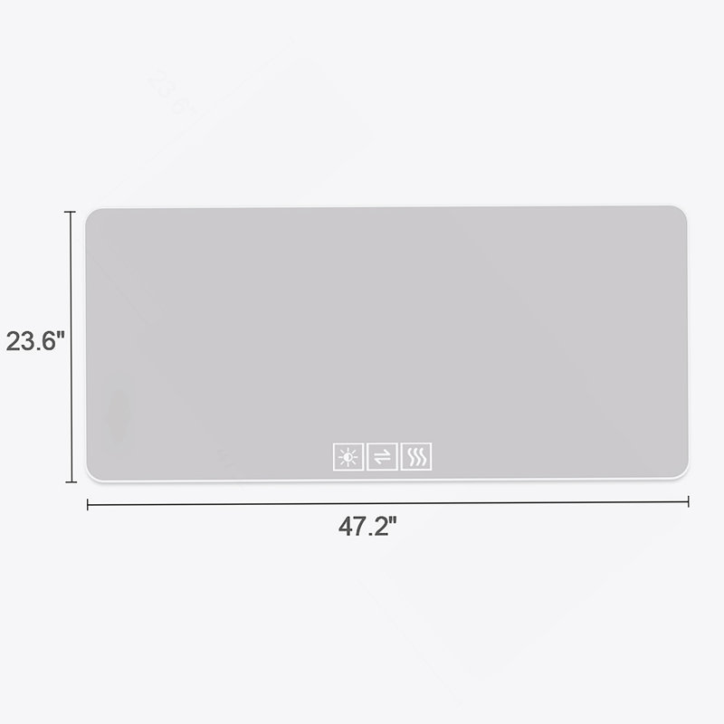 Miroir de salle de bain 48 po x 24 po à DEL avec fonction de désembuage à trois couleurs, résistant à la corrosion et à intensité variable
