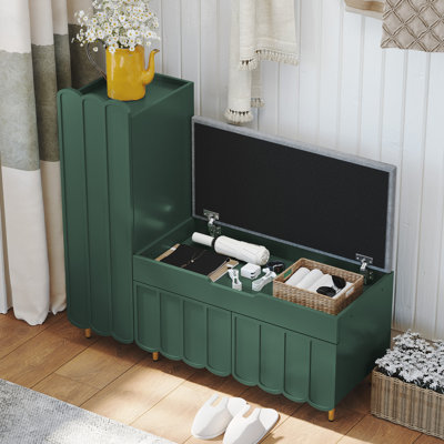 W Entryway Shoe Bench, Lift Top Storage Box,L Shape Living Room Shoe Organizer Cabinet, by Mercer41
