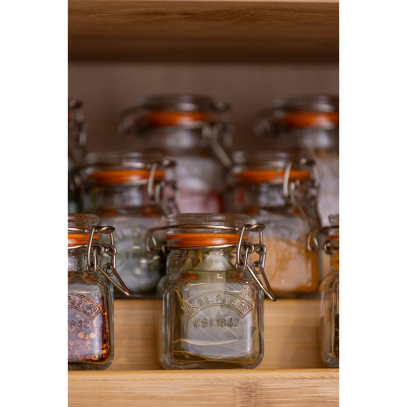 Kilner clip top square spice jar 70ML, 6