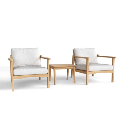 Amalfi Outdoor 3 - Piece Teak Conversation Set