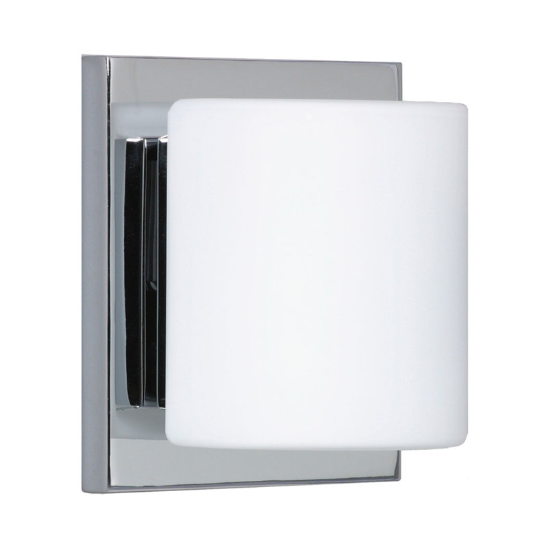 Applique murale 1 lumières Marquard, Opale, Nickel satiné
