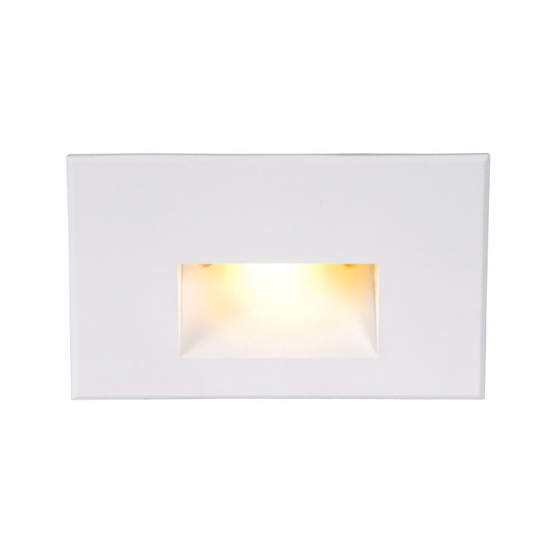 LED Step Light, White on Aluminum, Amber