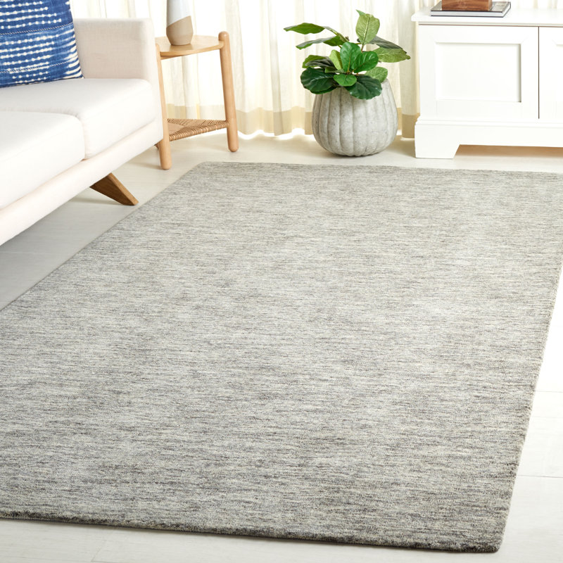 Froelich Handloomed Wool Cotton Rug in Gray, Rectangle 8' x 10'