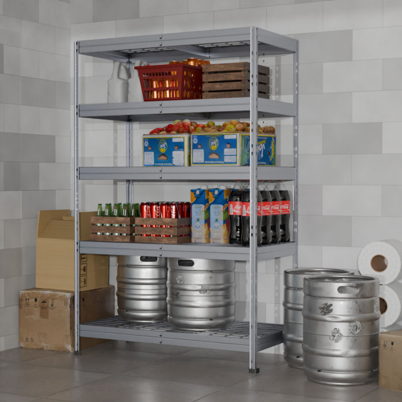 Galvanized 5-Tier Wire Shelving Unit 71x35x18 in for Garage and Kitchen