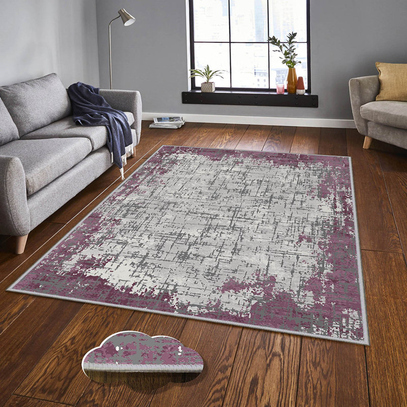 Luxurious Woven Area Rug, 5.9 x 9.2 ft, 100% Polyester, Antibacterial | Non-Slip PVC Felt Dot Underside, 0.3 in Pile Height | Machine Washable, 3D Digital Print, Perfect for Living Room & Bedroom Décor