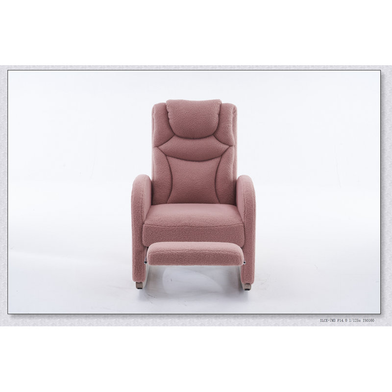 Chaise berçante avec repose-pieds réglable Teddy , Rose