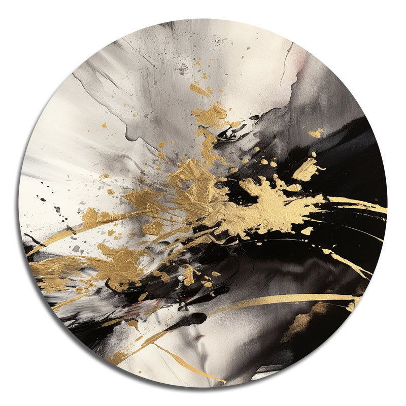Eugenie - Art abstrait rond en métal, H 23 po x l 23 po