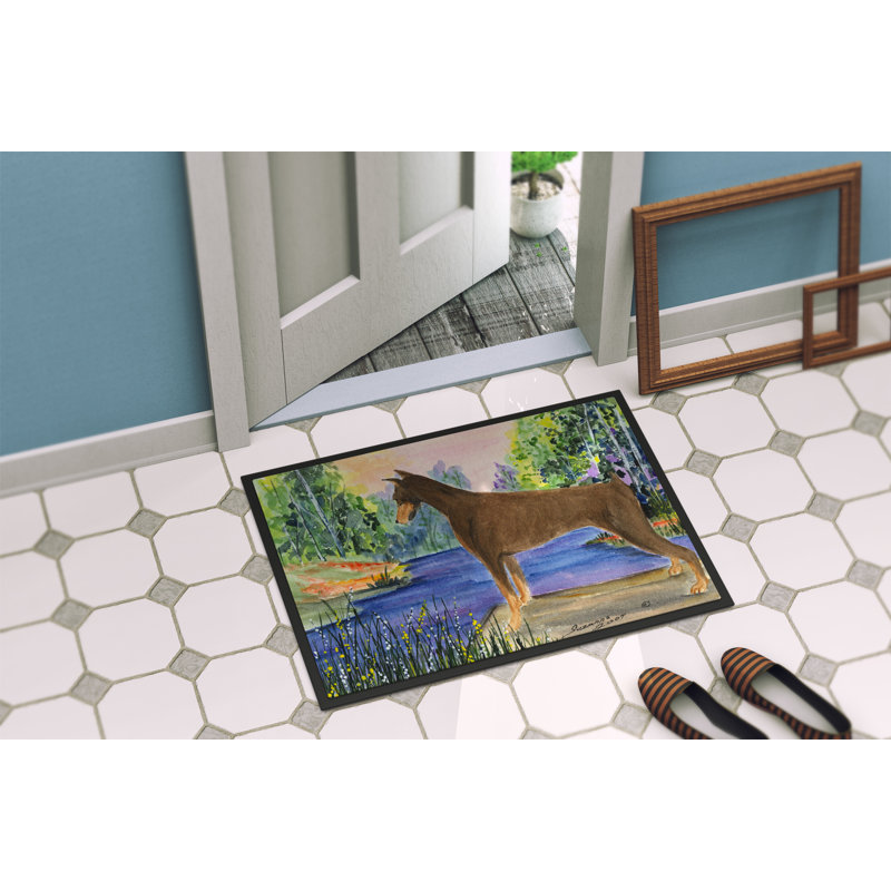 Paillasson d’intérieur antidérapant Swaledale Doberman, Rectangle 1 pi 6 po x 2 pi 3 po