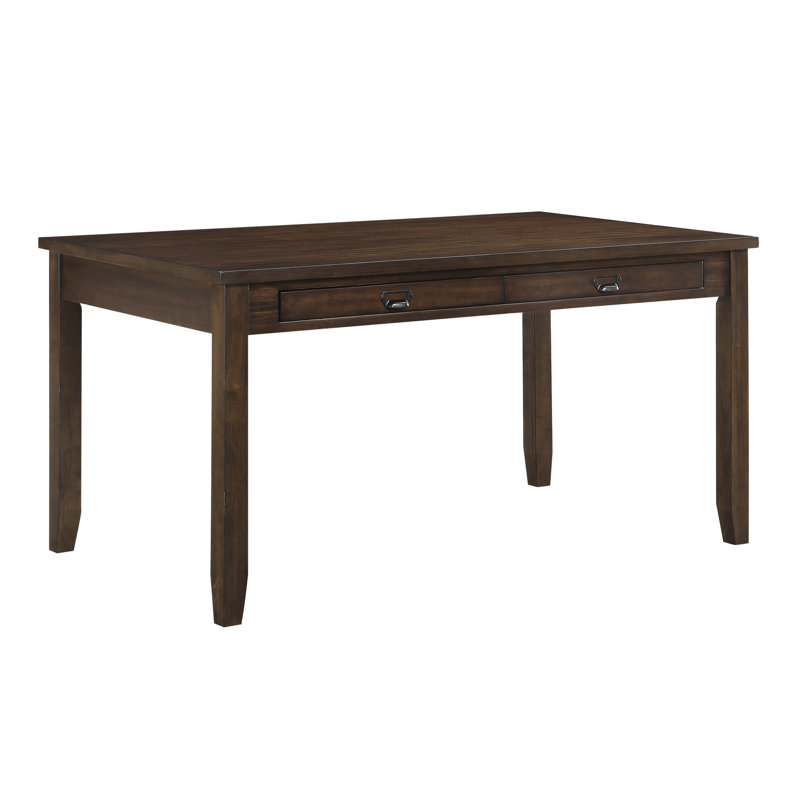 Table de salle à manger de style transitionnel à finition cerisier foncé, 4 tiroirs, bois rectangulaire, 6 places, 36 po x 60 po x 30 po, 4 meubles pour la cuisine et la salle à manger, rectangulaire, 6