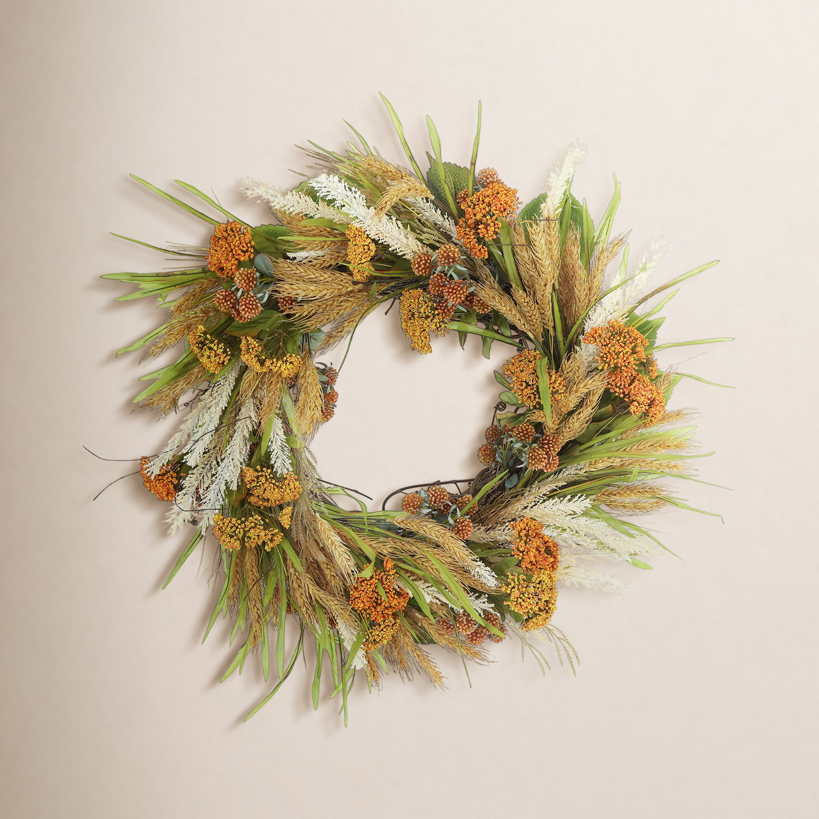 24" Handcrafted Wheat Wreath