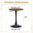 23.6 inch Round Dining Table,Black-540107817-555651238-558319753