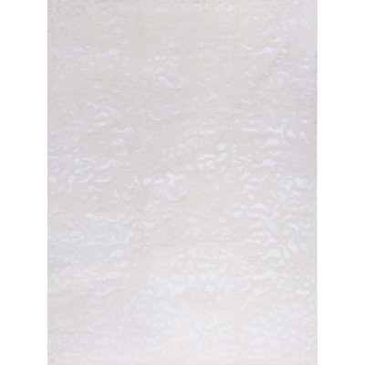 Tapis blanc en laine noué à la main de conception unique 8 pi 11 po x 12 pi 1 po