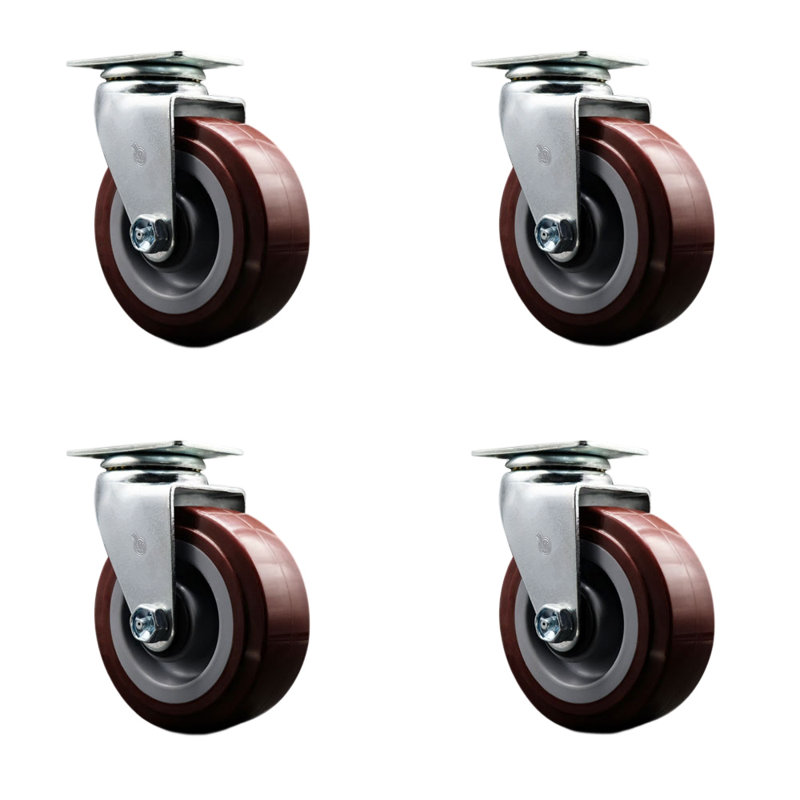 Roulettes pivotantes en poly sur oléfine avec roulements à rouleaux