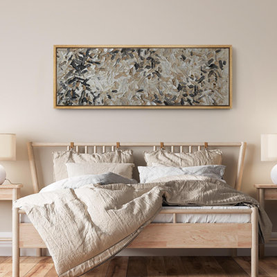 Fake Brown Paint Stroke Texture, Modern Rustic Neutral Artwork, Abstract Extra Large Wall Decor Pictures, Giclee Canvas Digital Print Framed Wall Art