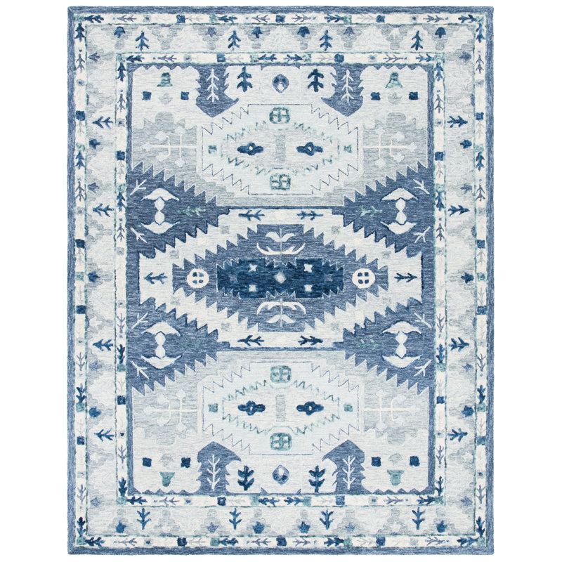 Lanagan Hand Tufted Wool Southwestern Rug, Rectangle 8' x 10'