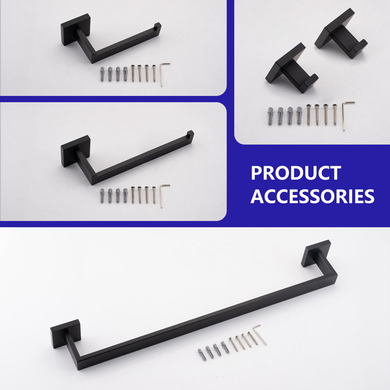 5 - Piece Bathroom Hardware Set, Matte Black