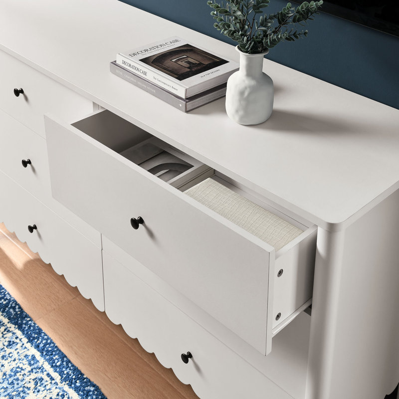 Commode 6 tiroirs Emmeline, Blanc
