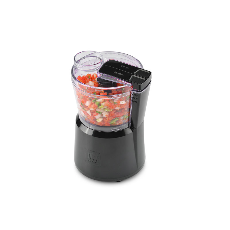 Black Compact 3-Cup Food Processor with Variable Speed