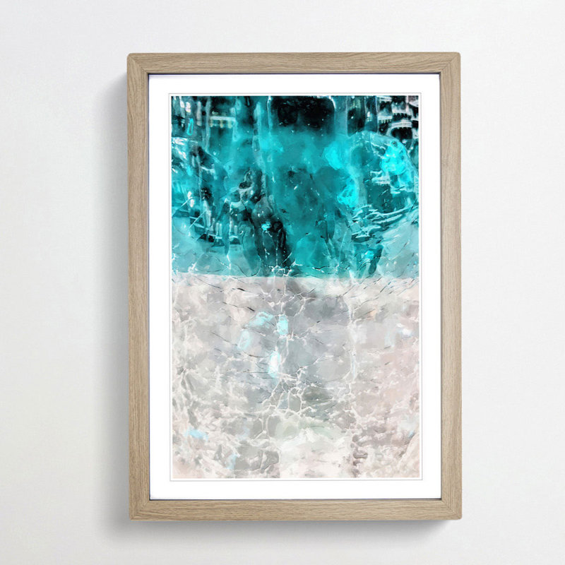 Wash over Me in Abstract - Picture Frame Graphic Art Print, 76cm H x 50cm W x 2cm D, Oak