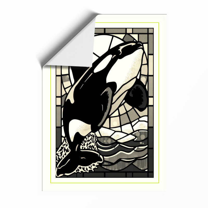 Breaching Orca Coastal - Framed Print, A4 - 29.7 x 21.0 cm, Unframed