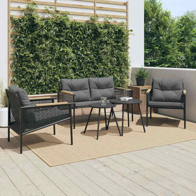  Balcony Furniture Set Black