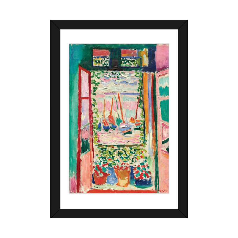 « Open Window at Collioure (1905) » par Henri Matisse, reproduction, H 24 po x l 16 po x P 1 po, Cadre noir