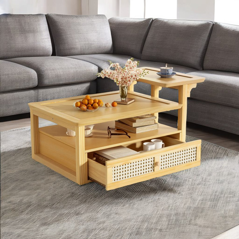 Coffee Table With 2 Tabletops, Natural