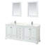 Ensemble de meuble-lavabo double autoportant 80 po avec plateau en quartz Deborah-98207765-98207766-98207768
