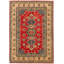 Tapis décoratif en laine rouge de conception unique 6 pi 2 po X 8 pi 10 po noué à la main New Age