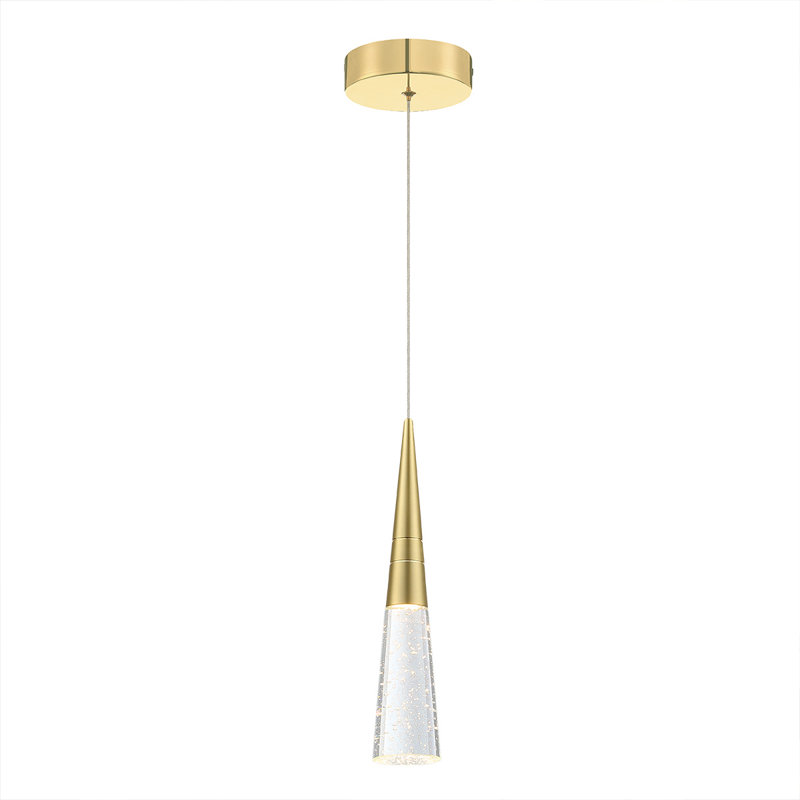 Luminaire suspendu simple à 1 lumière DEL, Or brossé