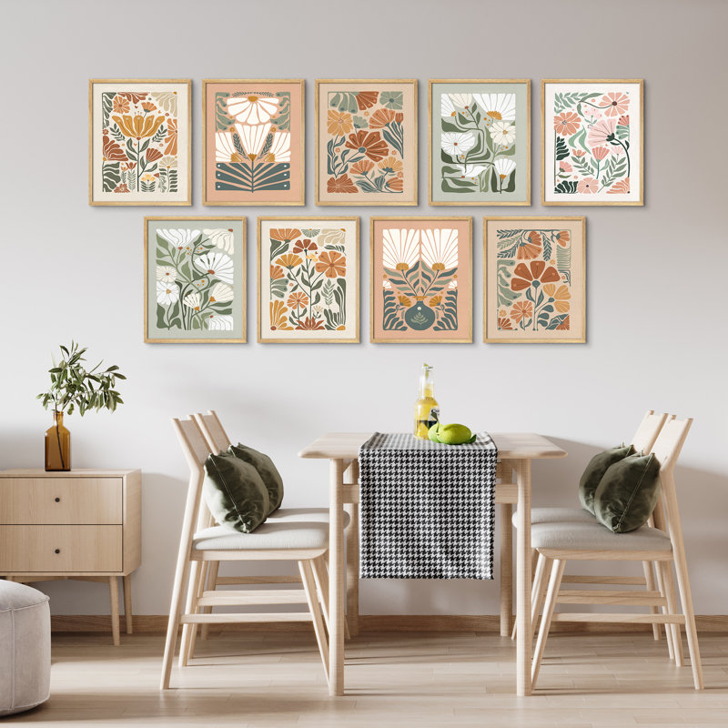 Art mural de salle de bain Mid-Century, Naturel, H 16 po x l 12 po